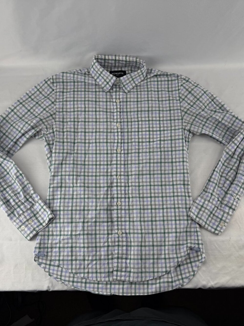 Bonobos Stretch Slim Fit Plaid Long Sleeve Button Down Shirt Men Medium